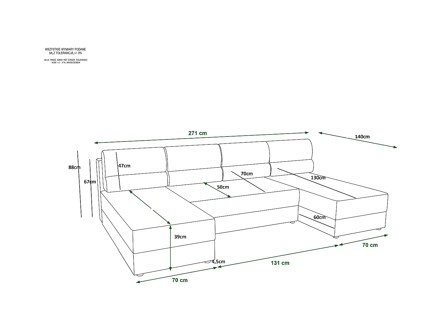 BEDANTE canapé d’angle ZEUS U Monolith 02 beige avec fonction lit canapé en forme de U avec coffre de rangement canapé de salon canapé convertible