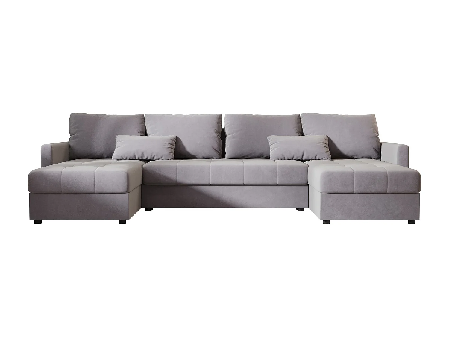 BEDANTE canapé d'angle MOS U BIS Itaka 50 gris avec fonction de couchage canapé en U avec coffre de rangement canapé de salon canapé convertible coffre de rangement