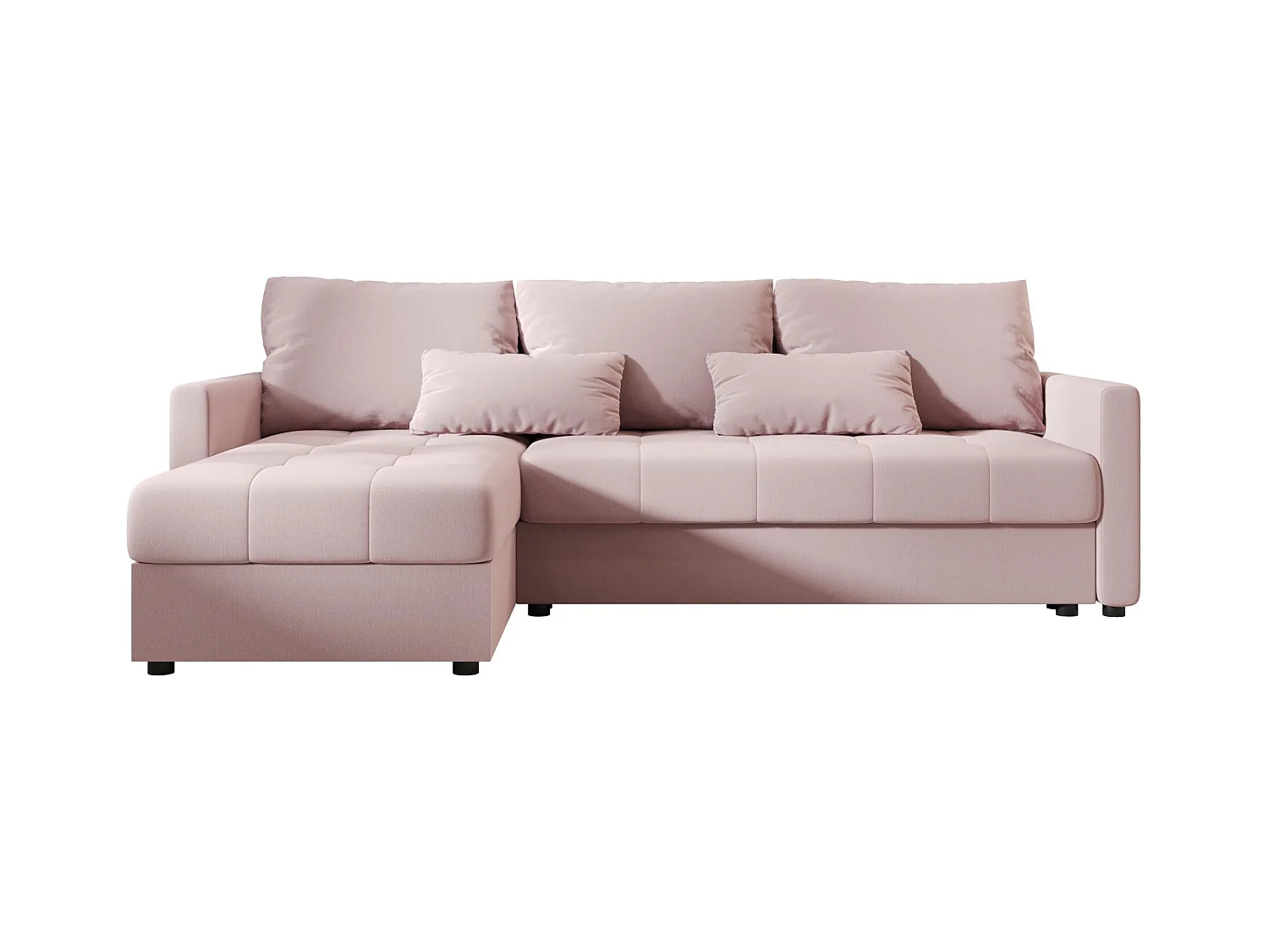 BEDANTE narożnik MOS L BIS Cosmic 14 rose gauche avec fonction de lit canapé en L avec coffre de rangement canapé de salon, canapé convertible