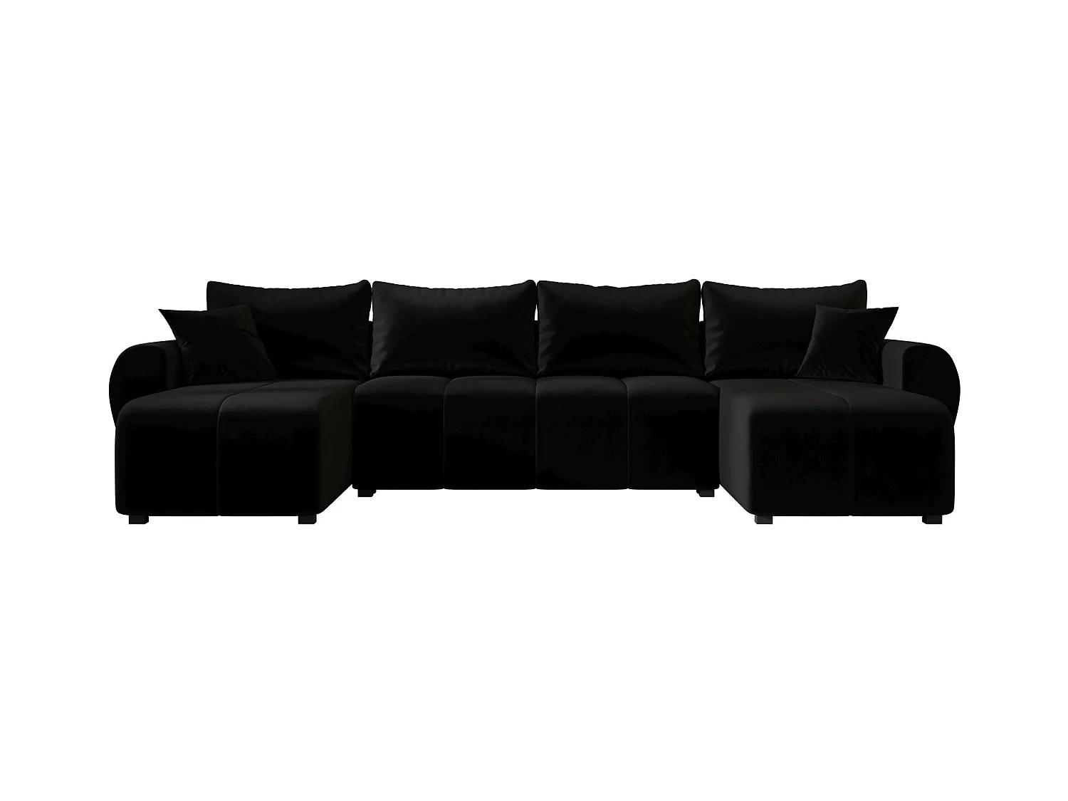 Canapé d'angle BEDANTE MOLISA U itaka 15 noir avec fonction couchage Canapé d'angle en forme de U avec espace de rangement Coffre à literie