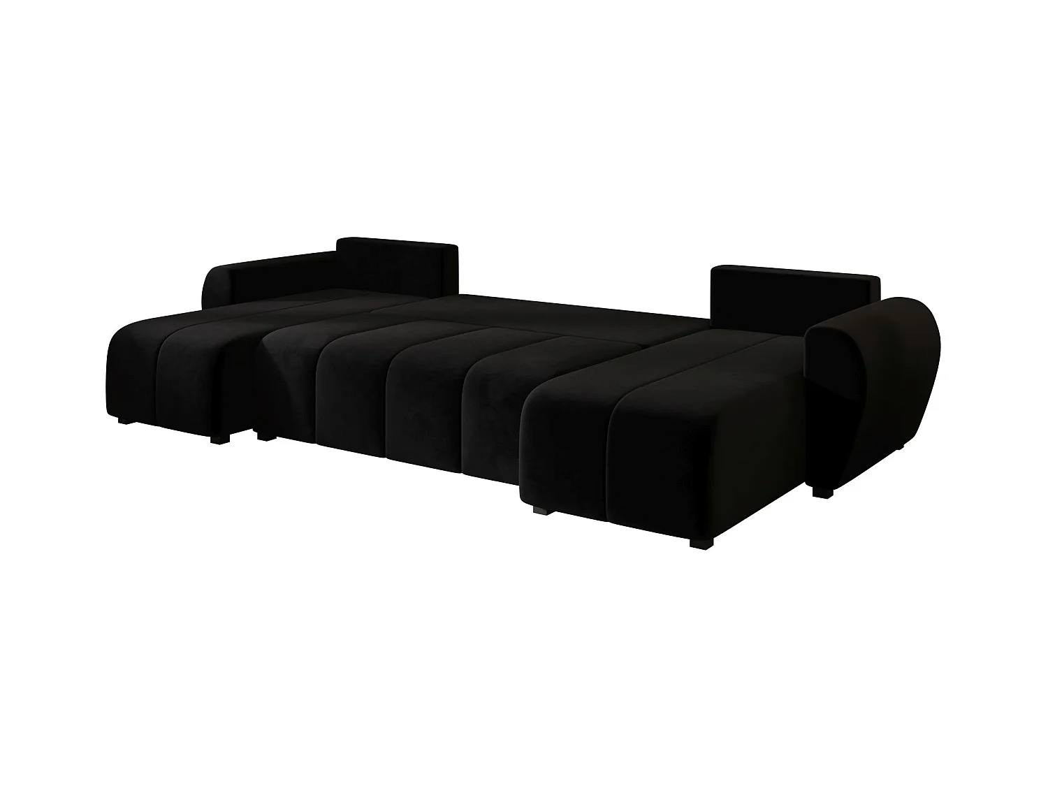 Canapé d'angle BEDANTE MOLISA U itaka 15 noir avec fonction couchage Canapé d'angle en forme de U avec espace de rangement Coffre à literie