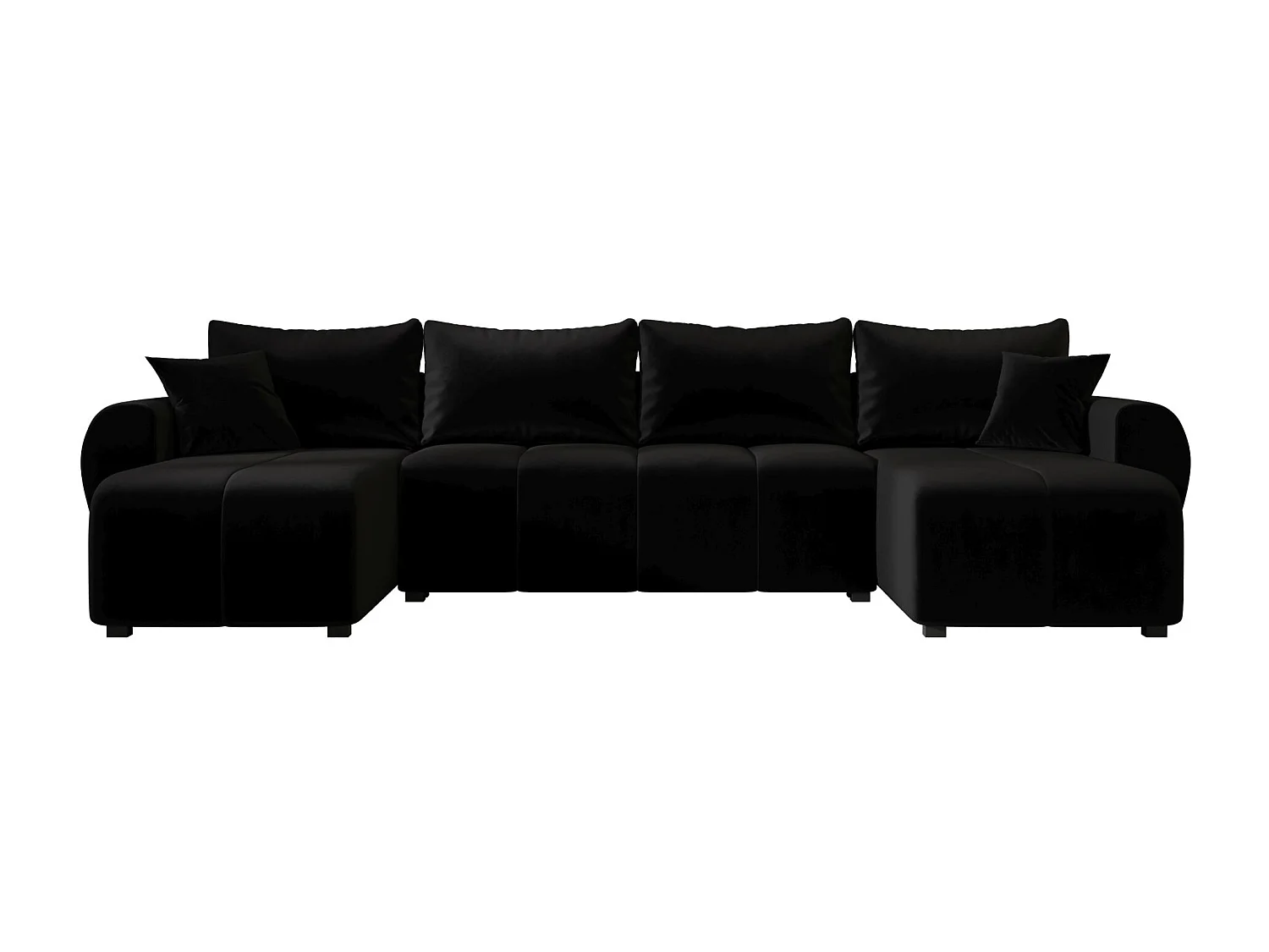 Canapé d'angle BEDANTE MOLISA U itaka 15 noir avec fonction couchage Canapé d'angle en forme de U avec espace de rangement Coffre à literie