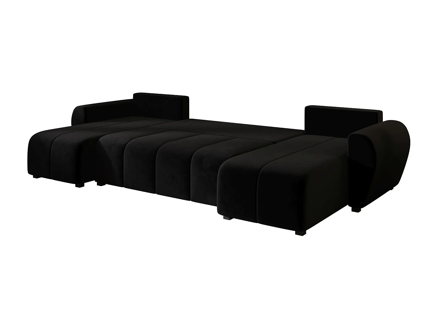 Canapé d'angle BEDANTE MOLISA U itaka 15 noir avec fonction couchage Canapé d'angle en forme de U avec espace de rangement Coffre à literie