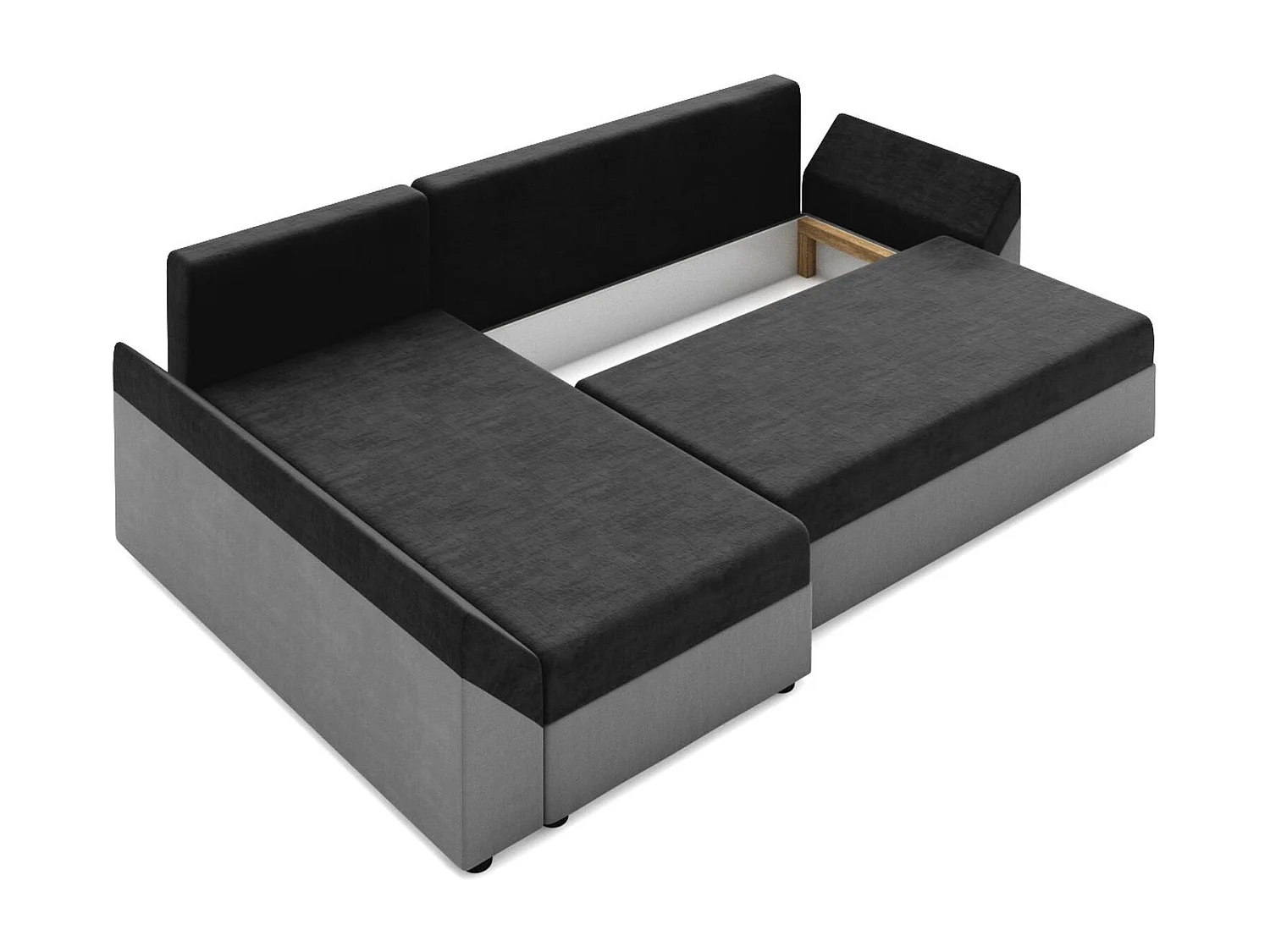 BEDANTE Canapé d’angle DANTE L gauche Rainbow 27 + 31 Gris/Blanc Forme L