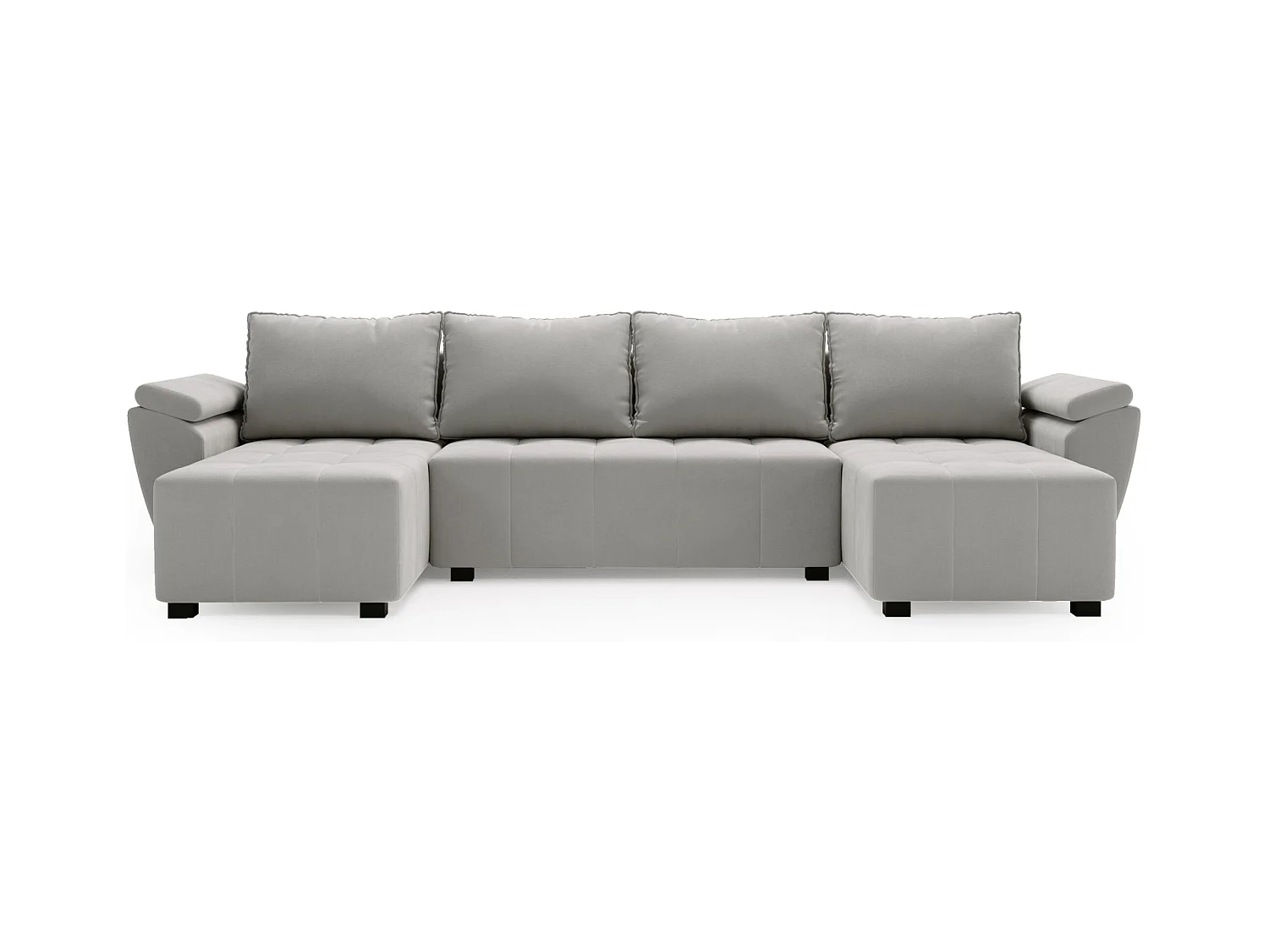 BEDANTE canapé d’angle ZEUS U Monolith 84 gris avec fonction lit canapé en forme de U avec coffre de rangement canapé de salon canapé convertible