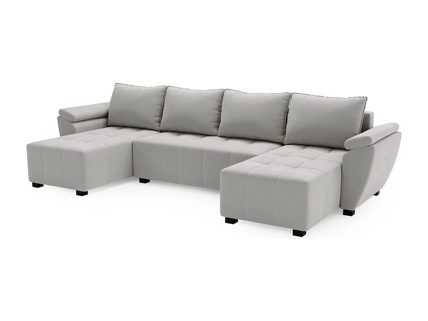 BEDANTE hoekbank ZEUS U Monolith 84 grijs met slaapfunctie U-vormige bank met opbergruimte woonkamerbank slaapbank