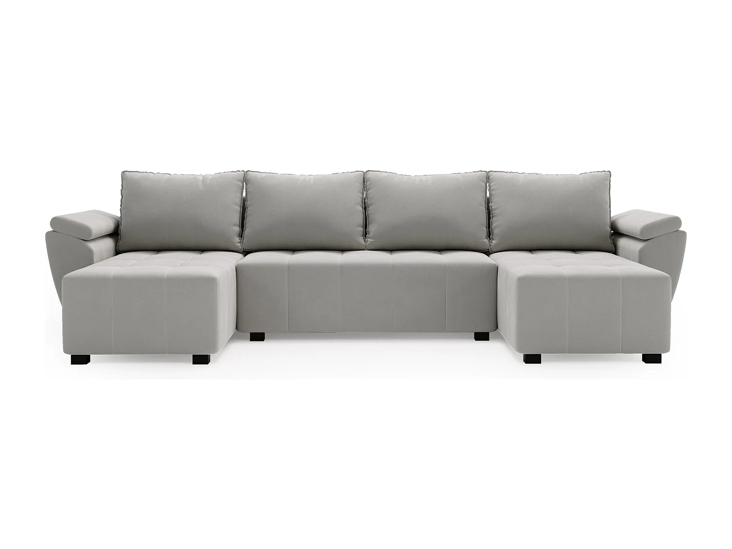 BEDANTE hoekbank ZEUS U Monolith 84 grijs met slaapfunctie U-vormige bank met opbergruimte woonkamerbank slaapbank