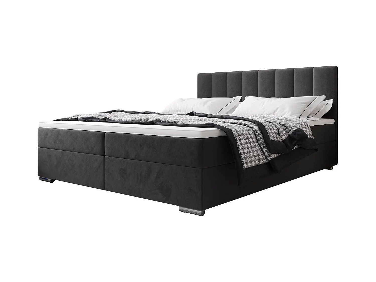 BEDANTE lit à sommier tapissier ZAKO 2 140x200 Itaka 14 Grau lit litkasten