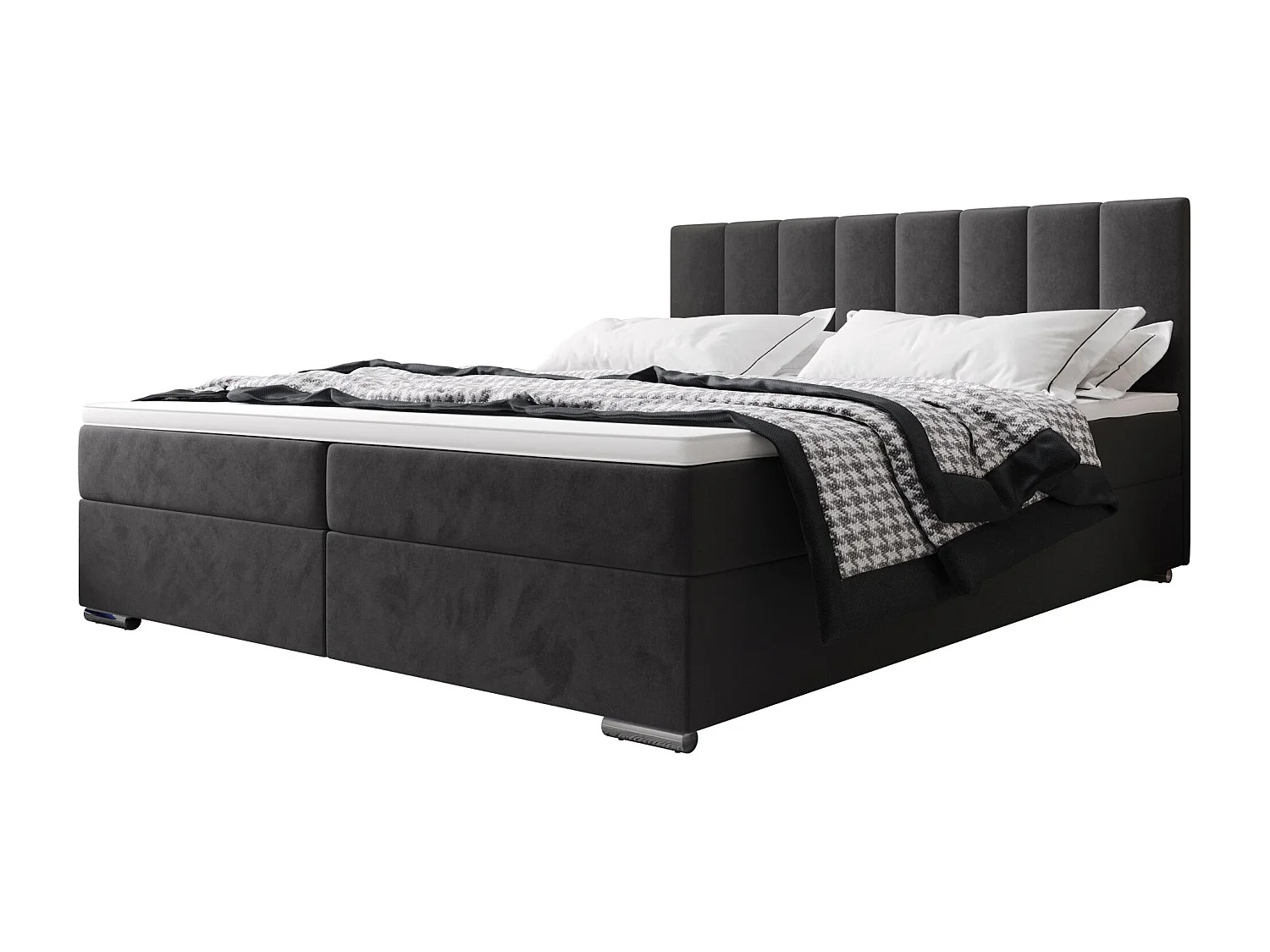 BEDANTE Boxspringbett ZAKO 2 140x200 Itaka 14 Grau Bett Bettkasten Ehebett Hotelbett Topper Matratze Schlafzimmer Stauraum