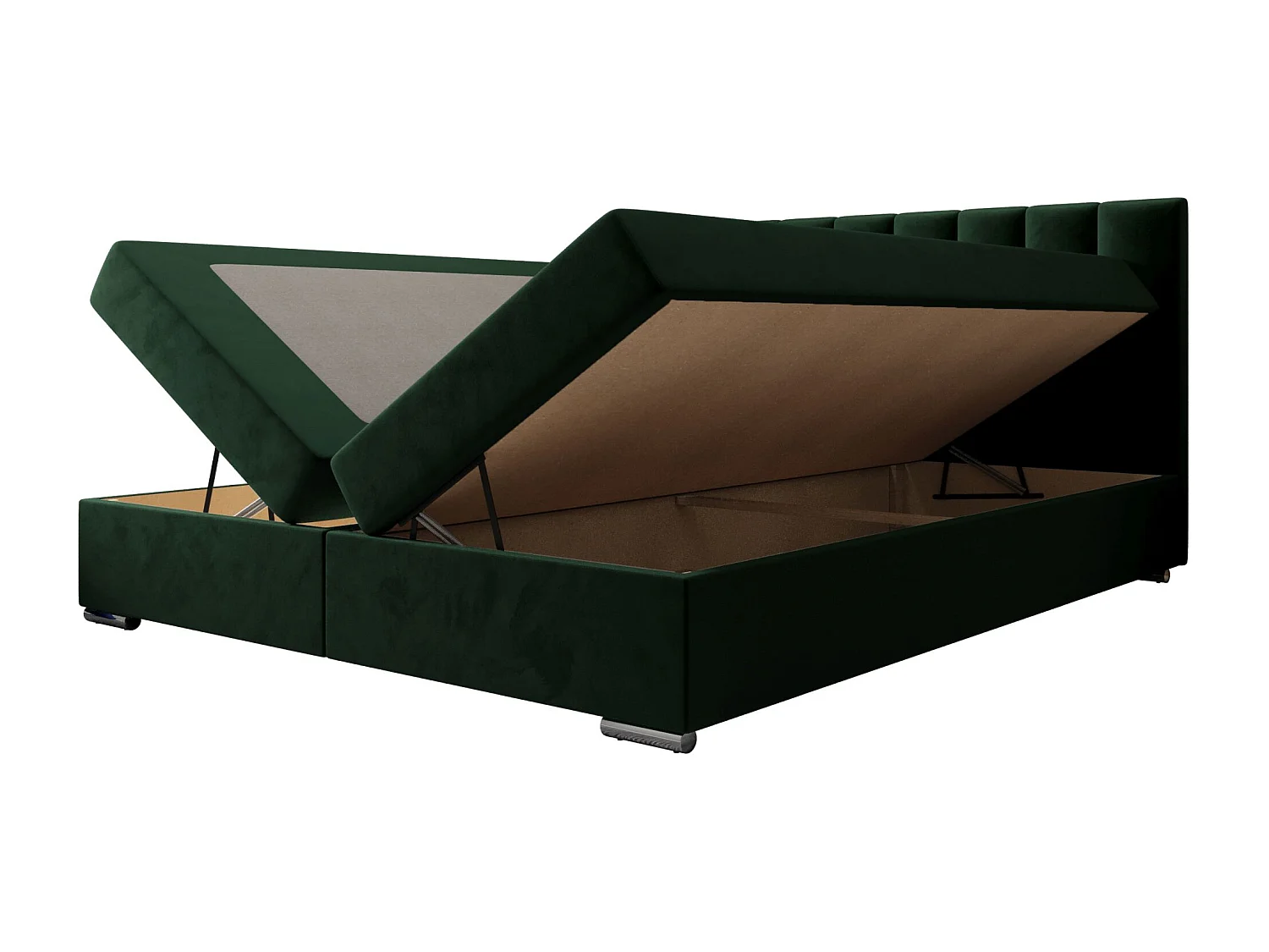 BEDANTE lit à sommier tapissier ZAKO 2 160x200 Itaka 10 Grün lit litkasten