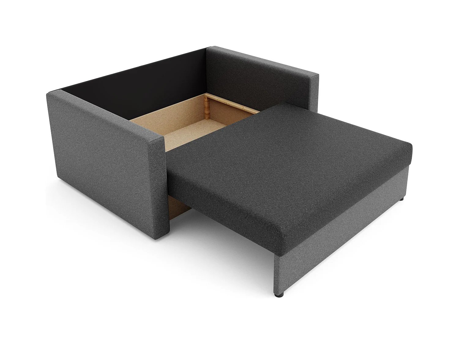 BEDANTE canapé HEVEN 120 avec fonction de couchage SAWANA 05+21 gris