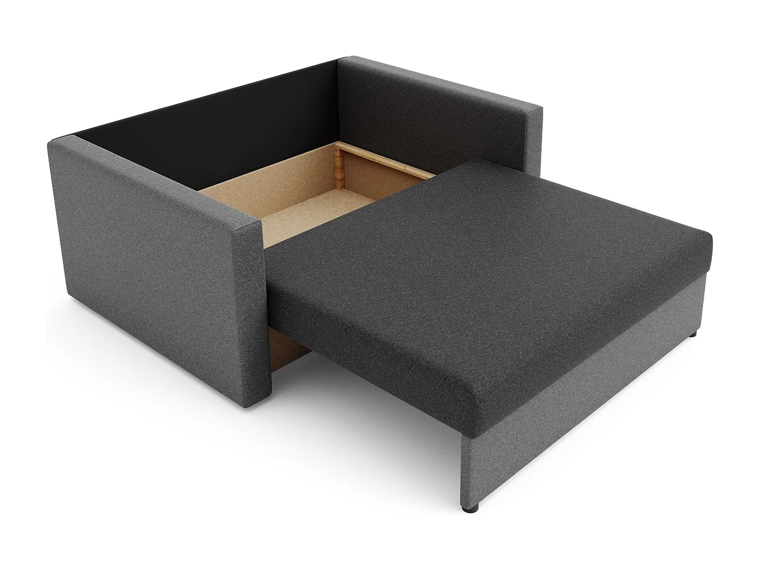 BEDANTE sofa HEVEN 120 met slaapfunctie SAWANA 05+21 grijs met opbergruimte bedlade woonkamerbank bank sofa slaapbank bedlade slaapbank