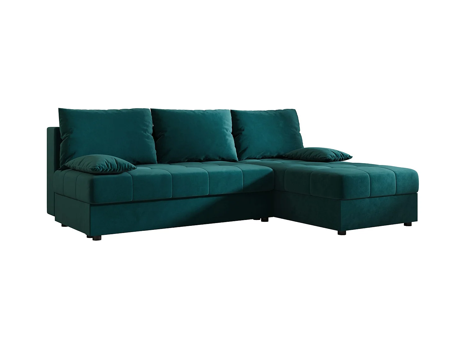 BEDANTE canapé d’angle MOS L Itaka 39 droite turquoise avec fonction de couchage canapé en forme de L avec coffre de rangement