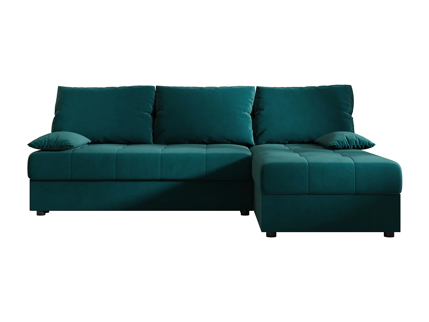 BEDANTE canapé d’angle MOS L Itaka 39 droite turquoise avec fonction de couchage canapé en forme de L avec coffre de rangement