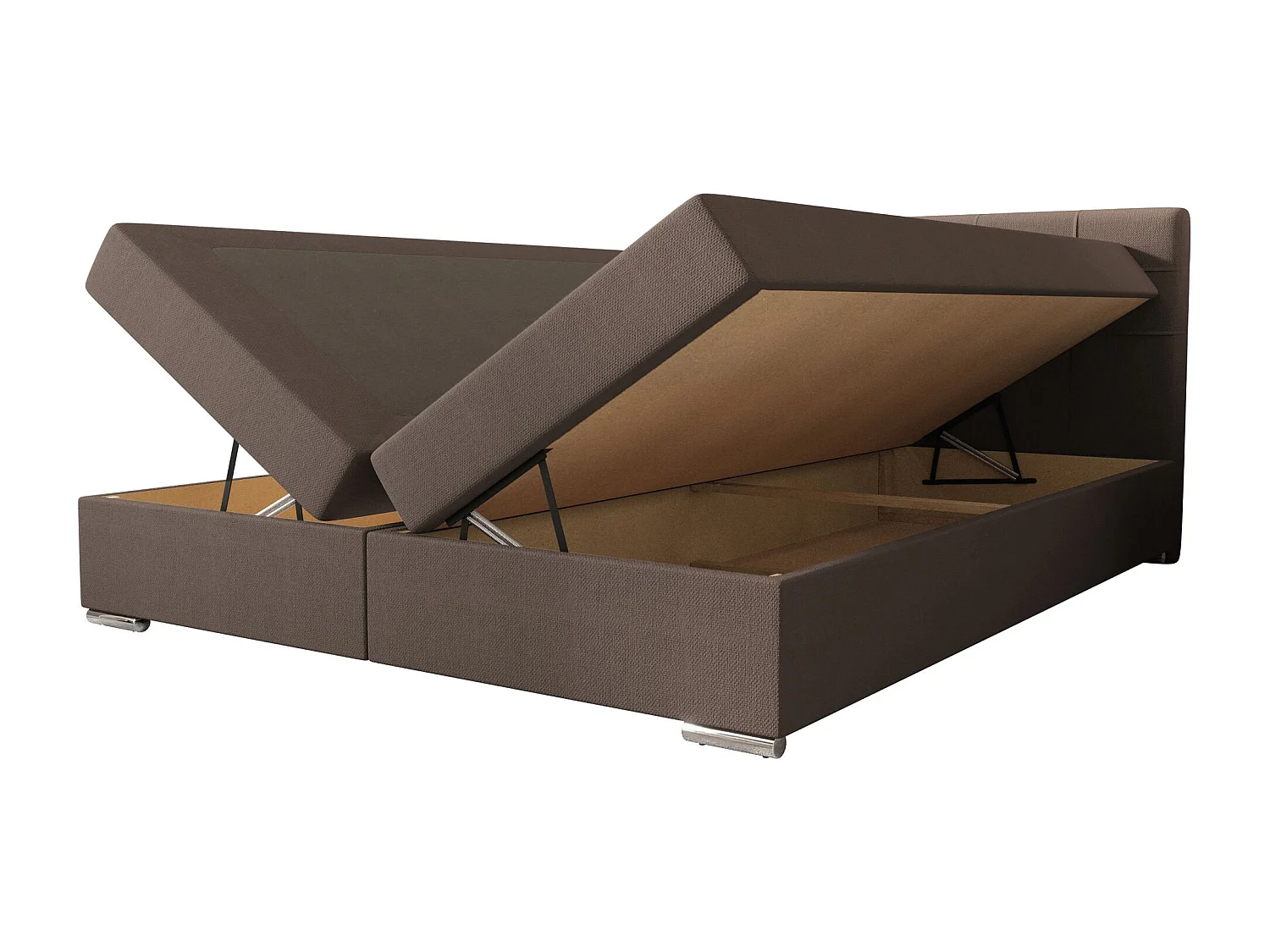 BEDANTE lit à sommier tapissier ZAKO 1 140x200 Cosmic 808 Marron Lit Litkasten