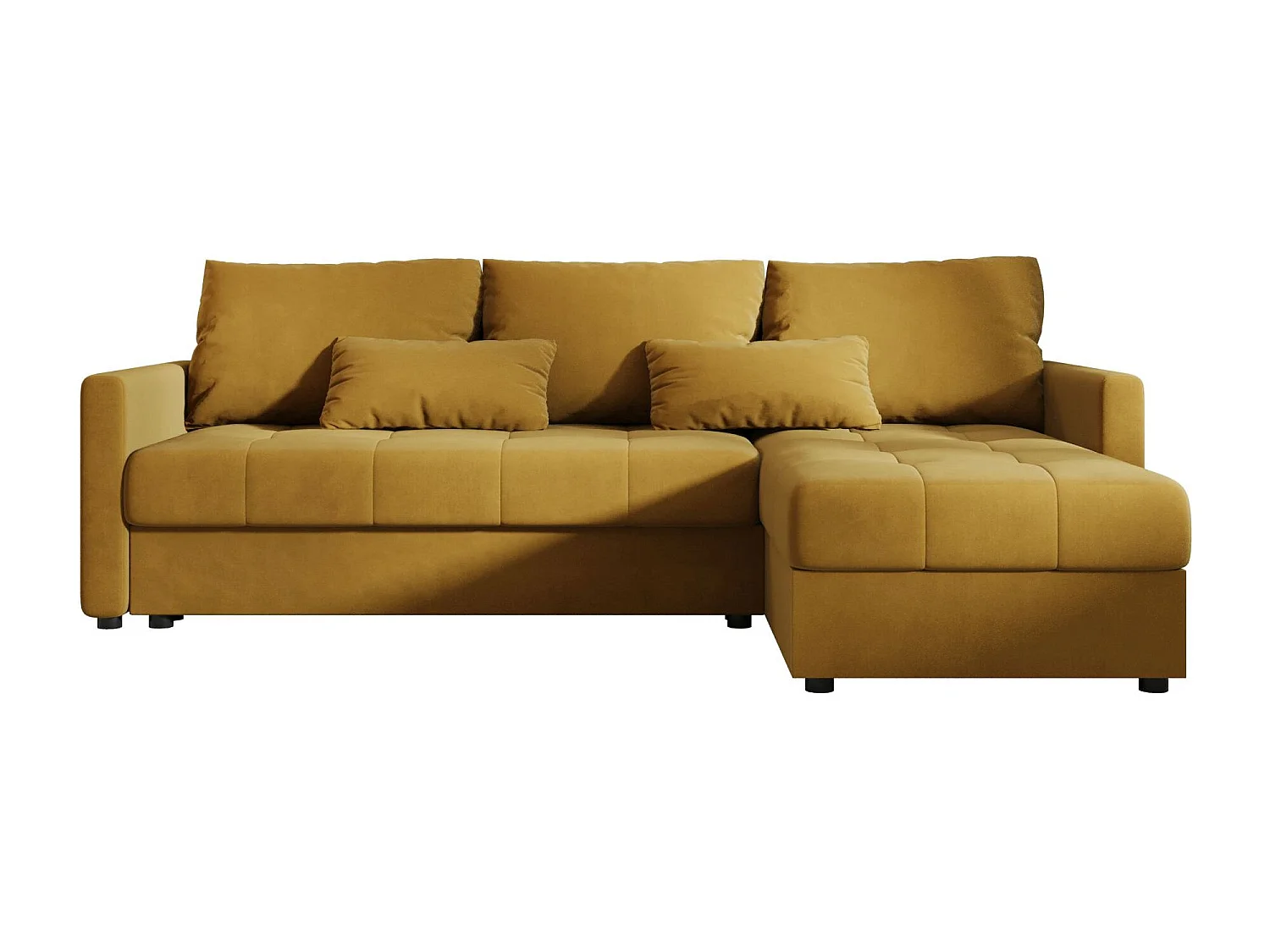 BEDANTE narożnik MOS L BIS Itaka 33 orange droite avec fonction de lit canapé en L avec coffre de rangement canapé de salon, canapé convertible