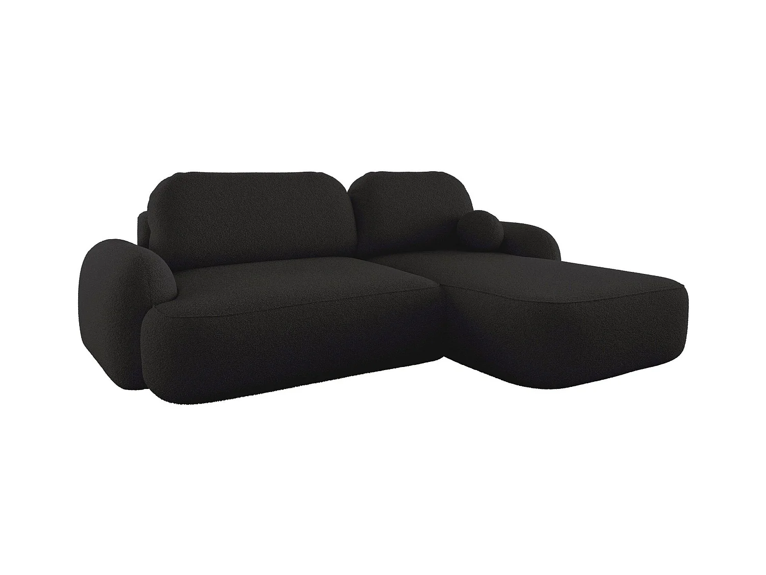 BEDANTE Ecksofa MOLLY L Rechts QUELLE 14 Schwarz mit Schlaffunktion L-Form Sofa mit Stauraum Bettkasten