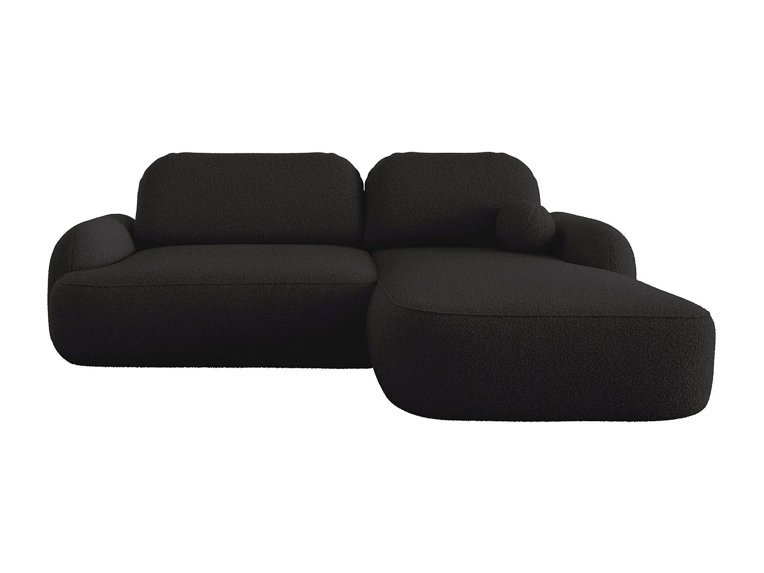 BEDANTE Canapé d’angle MOLLY L Droit TERRA FROTTE 14 noir avec fonction lit en L avec coffre de rangement