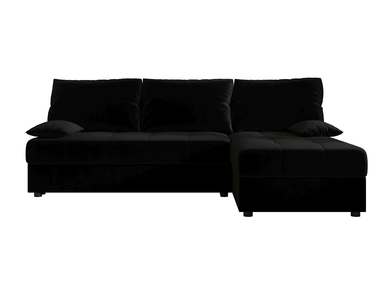 BEDANTE canapé d’angle MOS L Itaka 15 droite noir avec fonction de couchage canapé en forme de L avec coffre de rangement