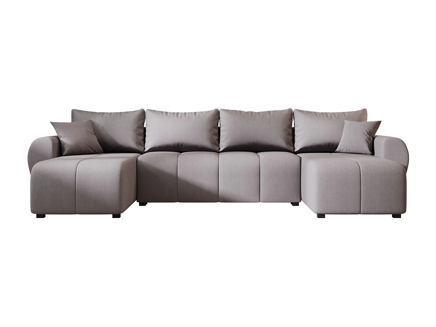 Canapé d'angle BEDANTE MOLISA U Cosmic 160 noir avec fonction couchage Canapé d'angle en forme de U avec espace de rangement Coffre à literie