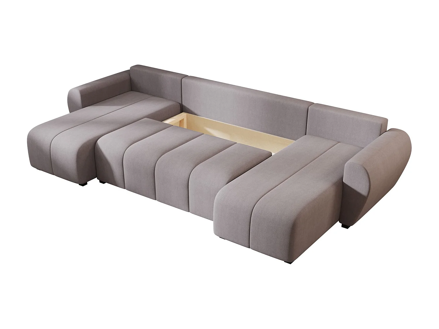 Canapé d'angle BEDANTE MOLISA U Cosmic 160 noir avec fonction couchage Canapé d'angle en forme de U avec espace de rangement Coffre à literie