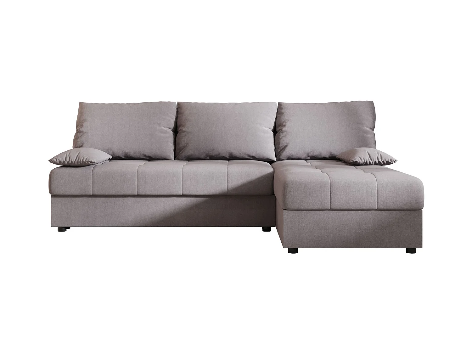 BEDANTE Canapé d’angle MOS L Cosmic 160 Gris Droite avec fonction lit, canapé en L avec coffre de rangement, canapé-lit, canapé convertible