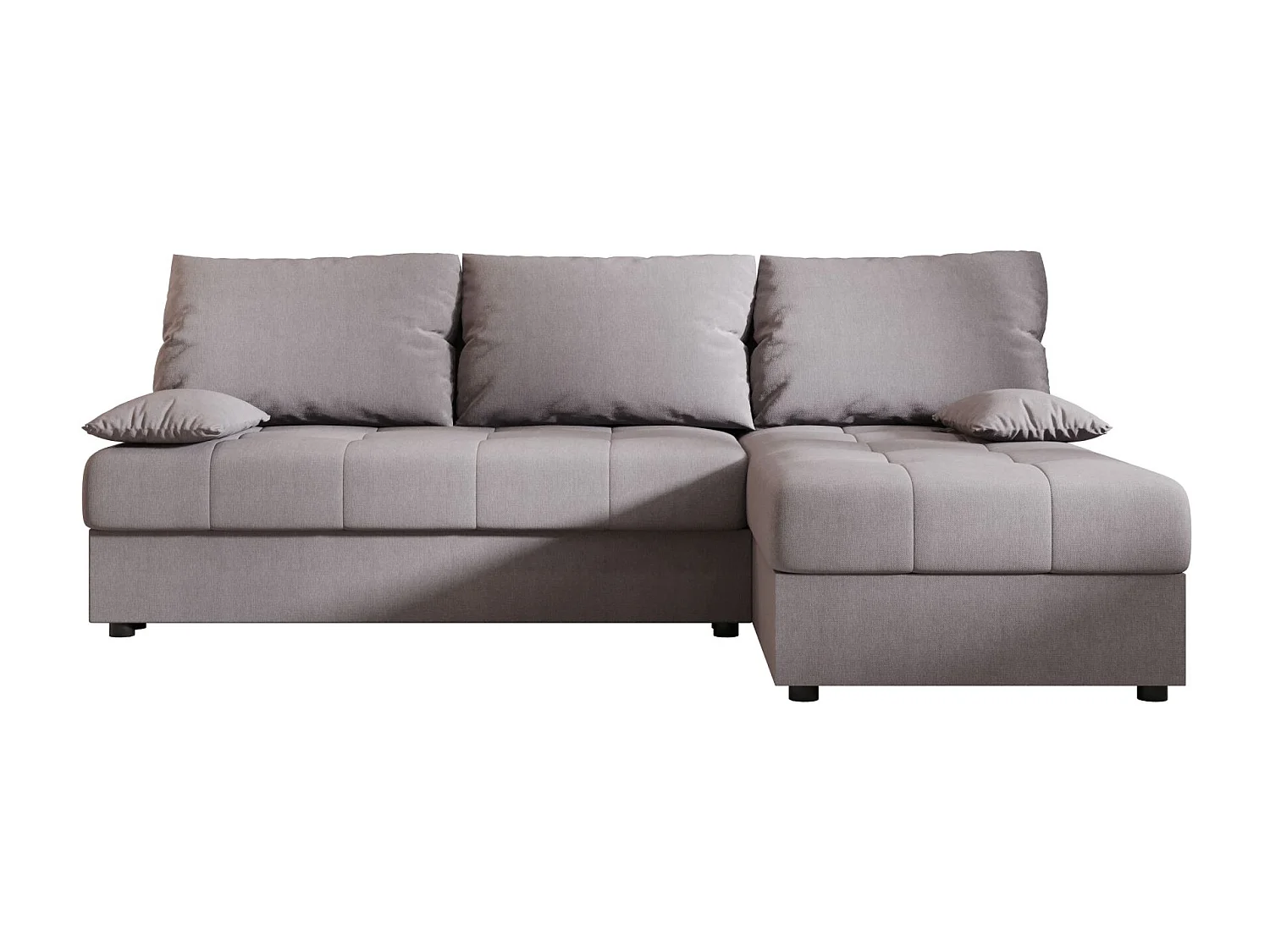 BEDANTE Canapé d’angle MOS L Cosmic 160 Gris Droite avec fonction lit, canapé en L avec coffre de rangement, canapé-lit, canapé convertible