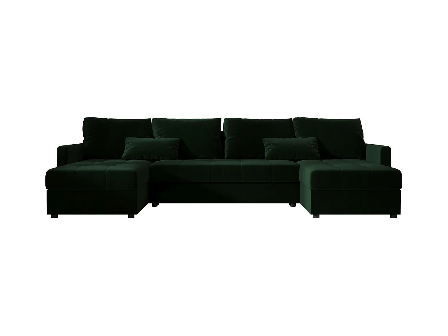 BEDANTE canapé d'angle MOS U BIS Itaka 10 vert foncé avec fonction de couchage canapé en U avec coffre de rangement