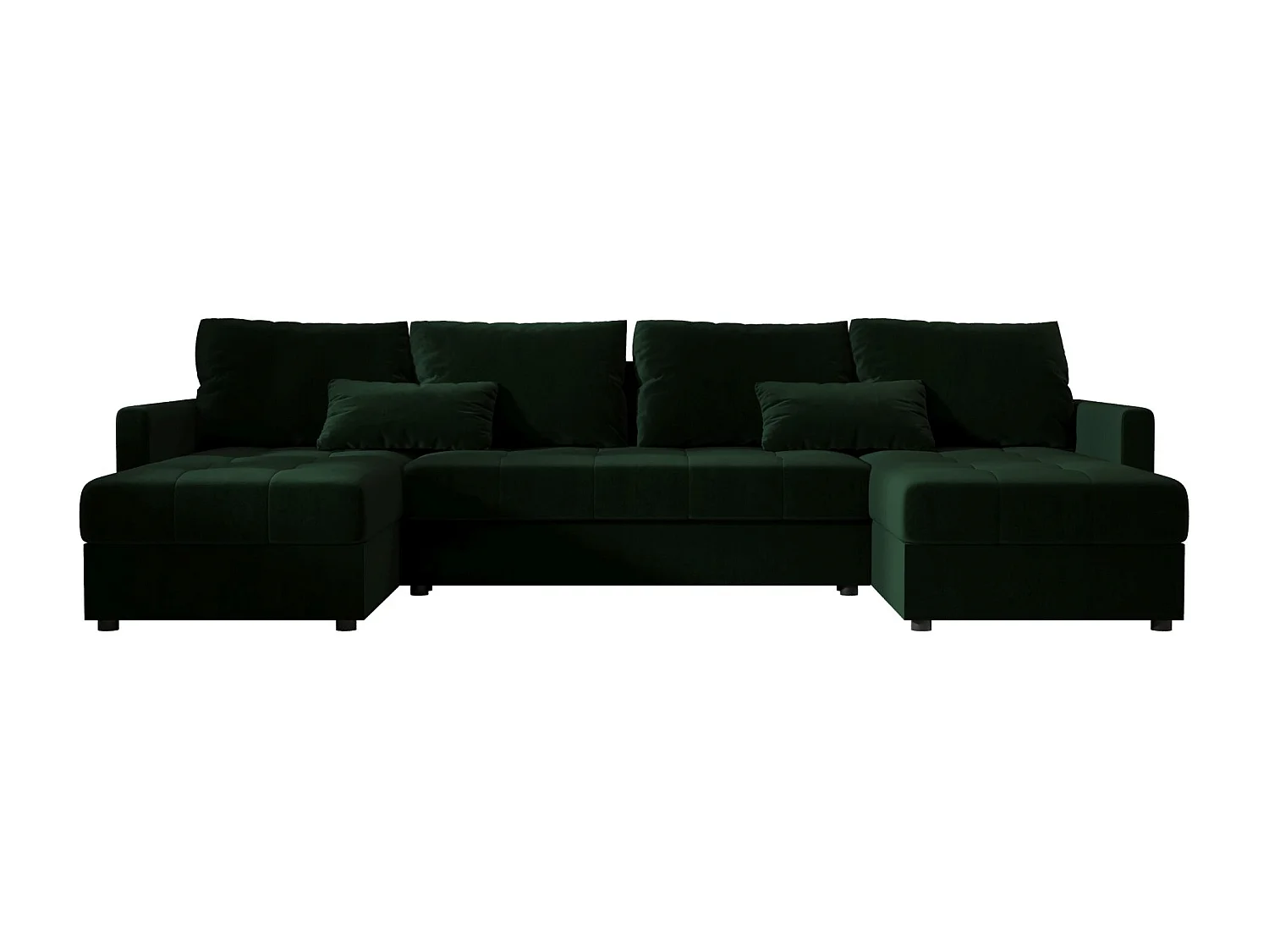 BEDANTE canapé d'angle MOS U BIS Itaka 10 vert foncé avec fonction de couchage canapé en U avec coffre de rangement
