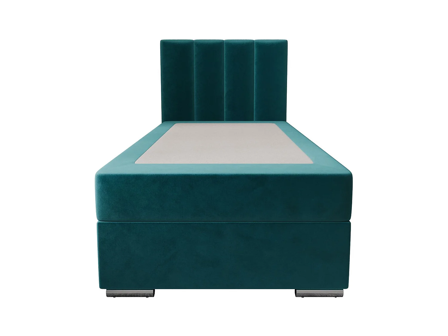 BEDANTE Lit boxspring ZILANO2 90x200 Itaka 39 Bleu Lit Ouverture à droite Lit Litkasten Lit simple Lit d'hôtel Surmatelas Matelas Rangement chambre
