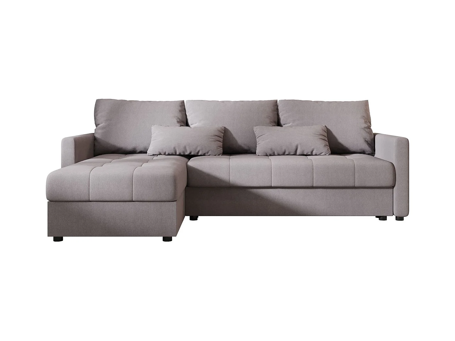 BEDANTE narożnik MOS L BIS Cosmic 160 gris droite avec fonction de lit canapé en L avec coffre de rangement canapé de salon, canapé convertible