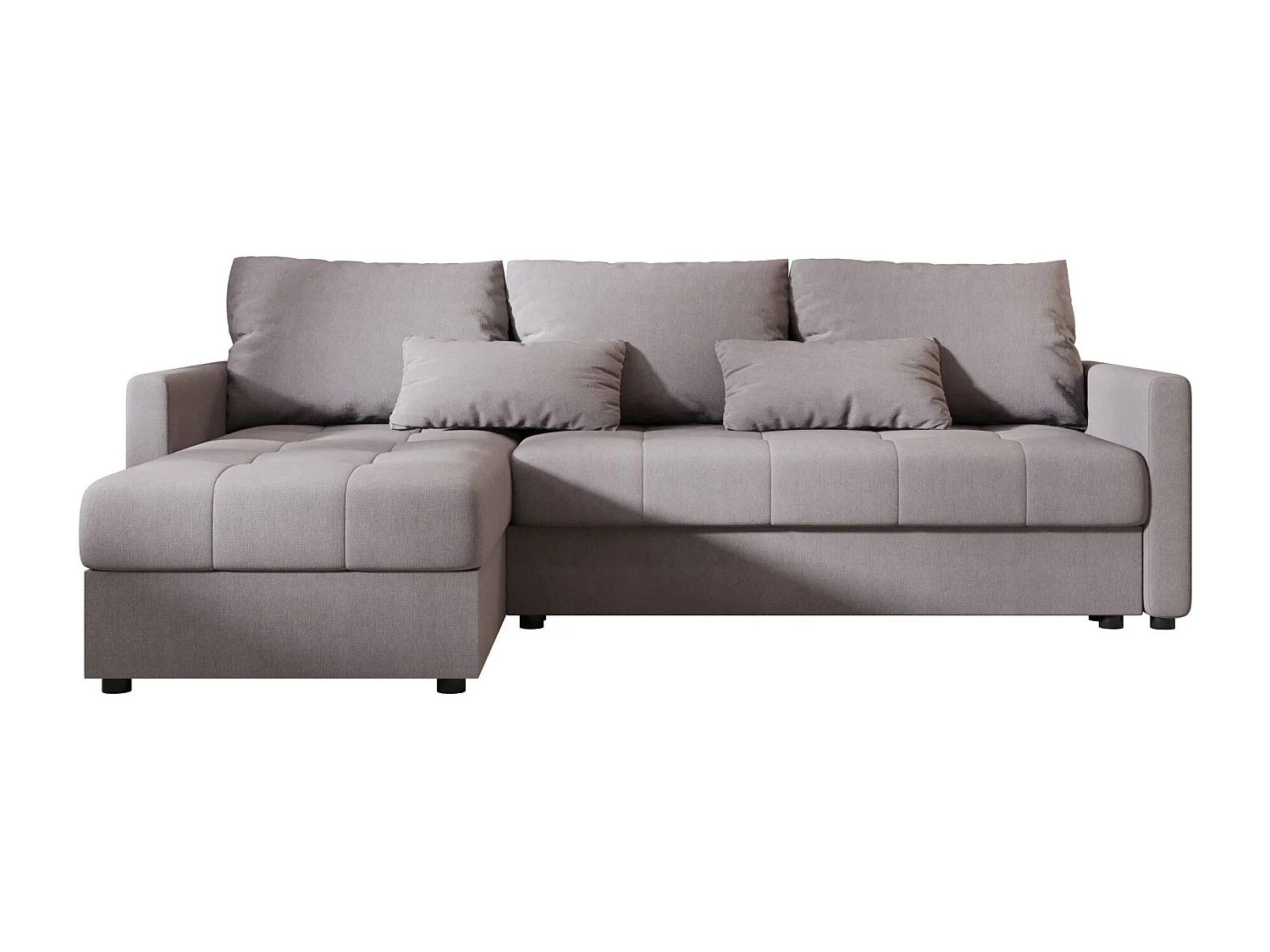 BEDANTE narożnik MOS L BIS Cosmic 160 gris droite avec fonction de lit canapé en L avec coffre de rangement canapé de salon, canapé convertible