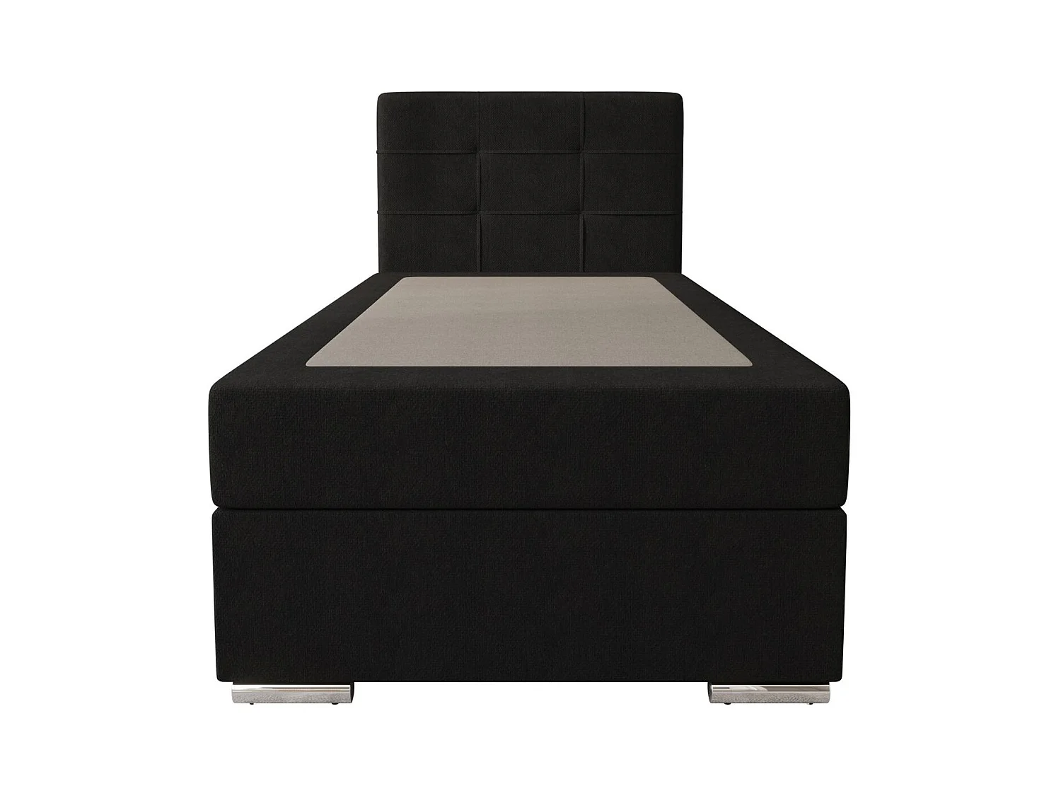 BEDANTE Boxspringbett ZAKO 1 90x200 Cosmic 100 Schwarz Links Öffnung Bett Bettkasten Einzellbett Hotelbett Topper Matratze Schlafzimmer Stauraum