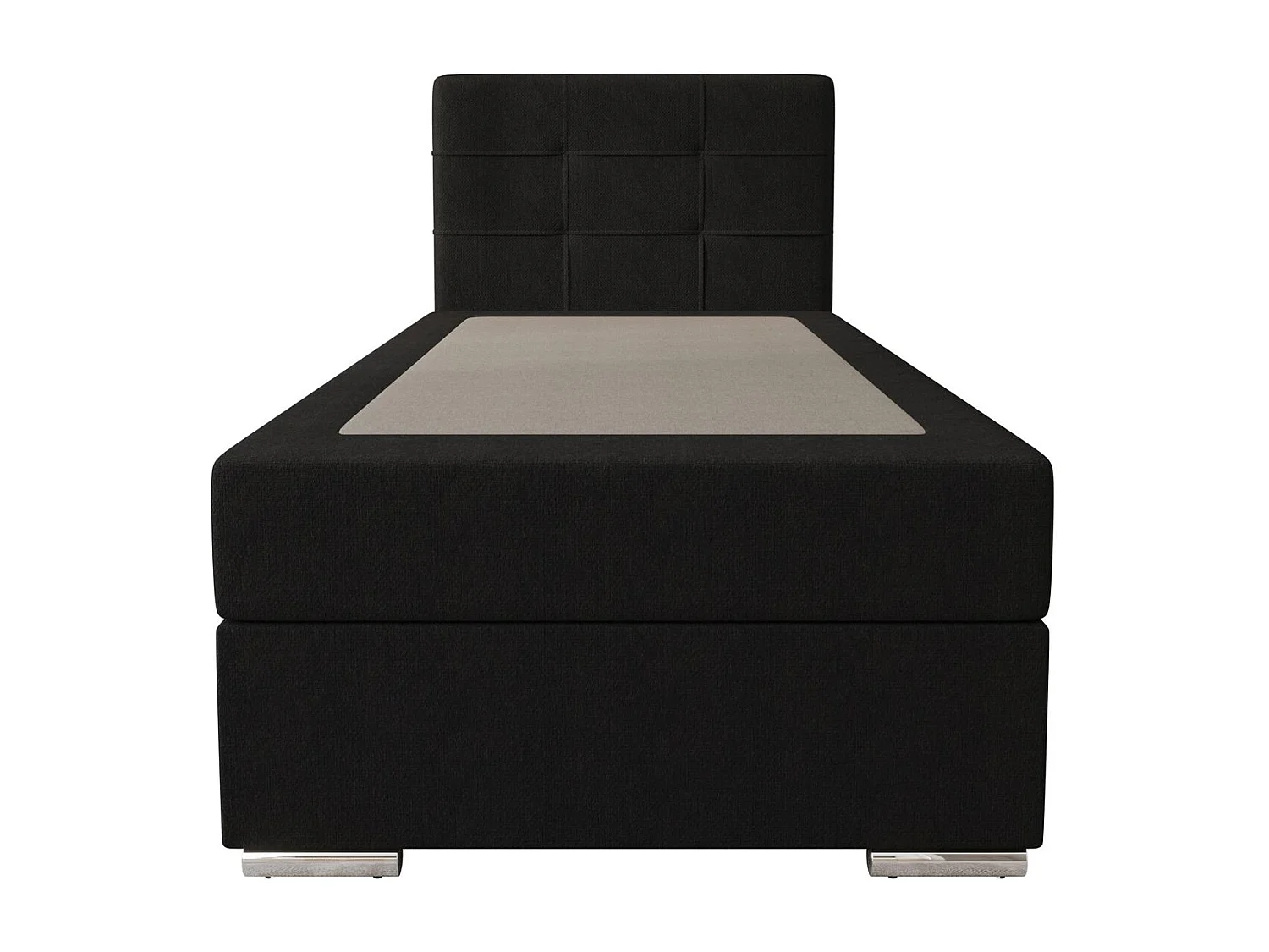 BEDANTE Boxspringbett ZAKO 1 90x200 Cosmic 100 Schwarz Links Öffnung Bett Bettkasten Einzellbett Hotelbett Topper Matratze Schlafzimmer Stauraum