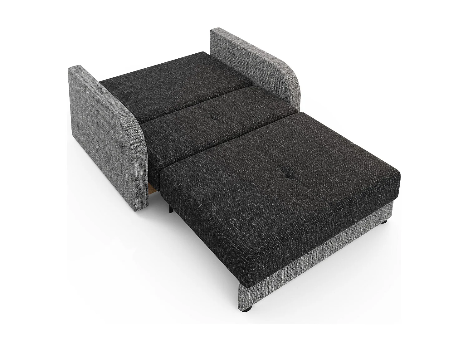 BEDANTE canapé TWICE 120 avec fonction de couchage KORNET 10+02 noir/gris