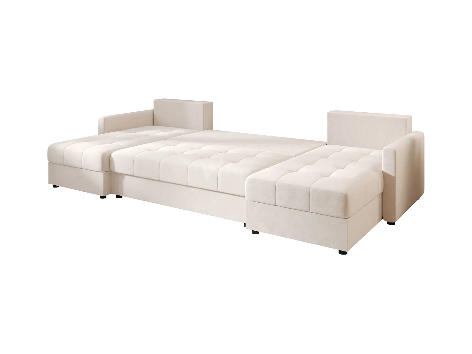 BEDANTE canapé d'angle MOS U BIS Itaka 16 beige avec fonction de couchage canapé en U avec coffre de rangement