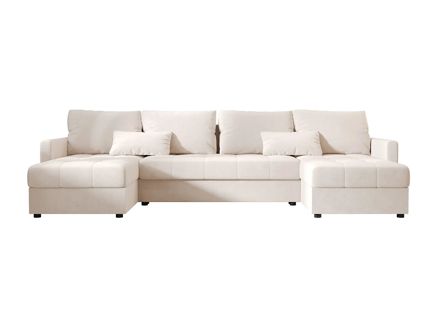 BEDANTE canapé d'angle MOS U BIS Itaka 16 beige avec fonction de couchage canapé en U avec coffre de rangement