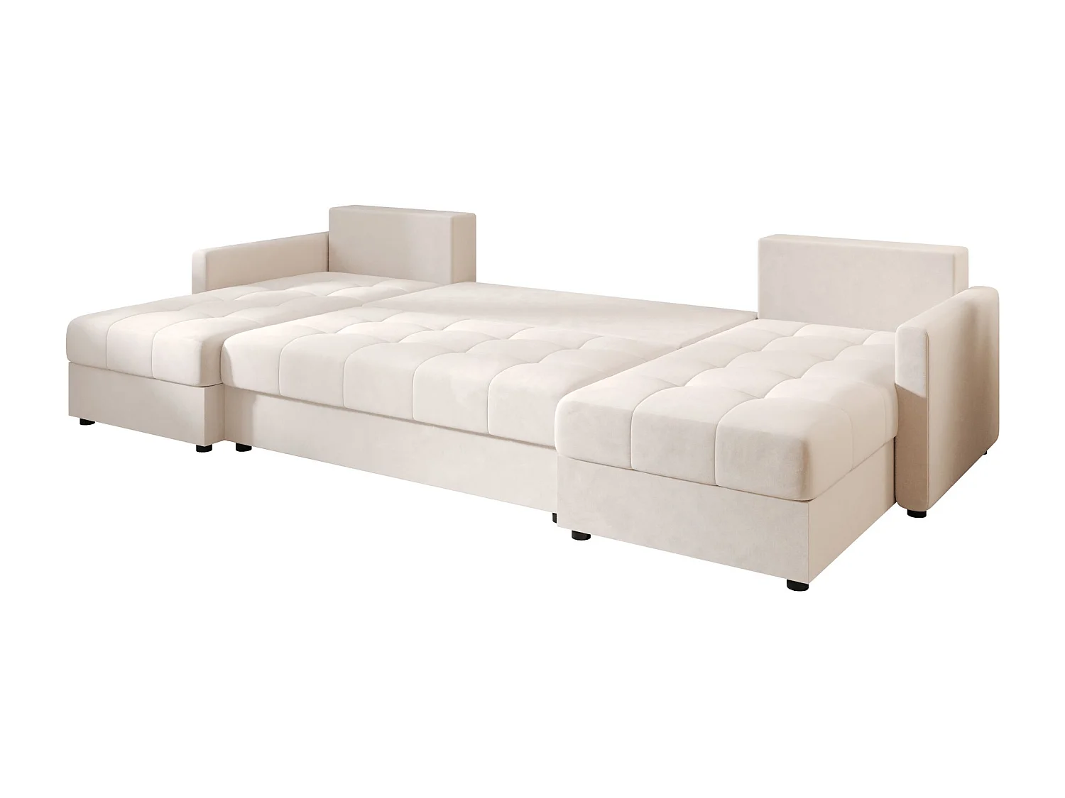 BEDANTE canapé d'angle MOS U BIS Itaka 16 beige avec fonction de couchage canapé en U avec coffre de rangement