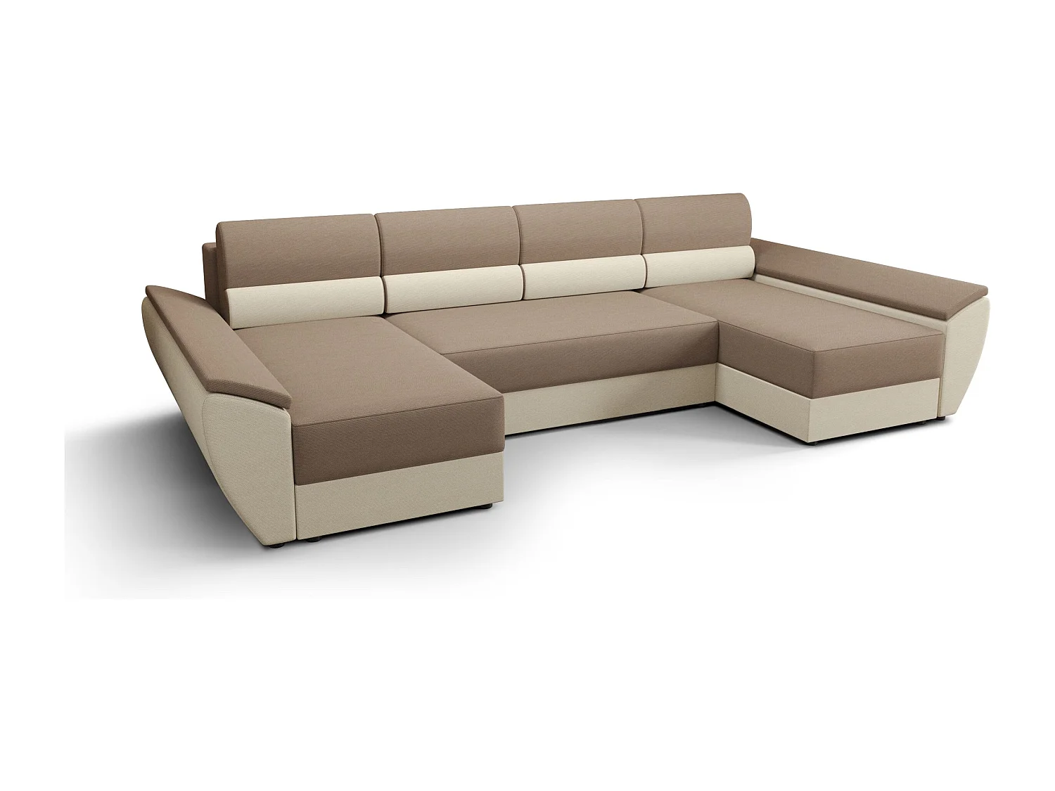 BEDANTE Ecksofa REBIU4 RAINBOW 05+16 Beige mit Schlaffunktion L-Form Sofa mit Stauraum Bettkasten Wohnzimmersofa Couch Sofa Bettsofa Bettkasten Bettcouch
