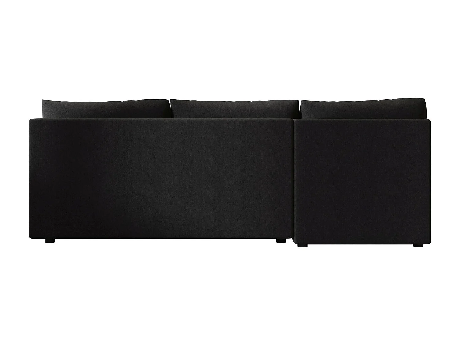 BEDANTE Canapé d’angle MOS L Cosmic 100 Noir Droite avec fonction lit, canapé en L avec coffre de rangement, canapé-lit, canapé convertible