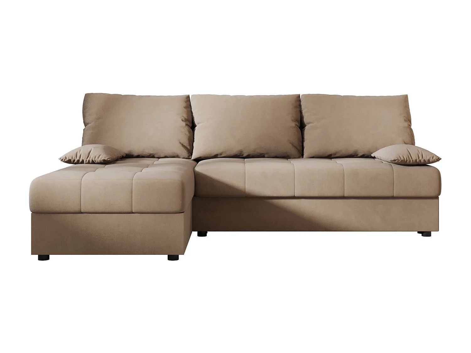 BEDANTE Ecksofa MOS L Itaka 48 Braun Links mit Schlaffunktion L-Form Sofa mit Stauraum Bettkasten Wohnzimmersofa Couch Sofa Bettsofa Bettkasten Bettcouch