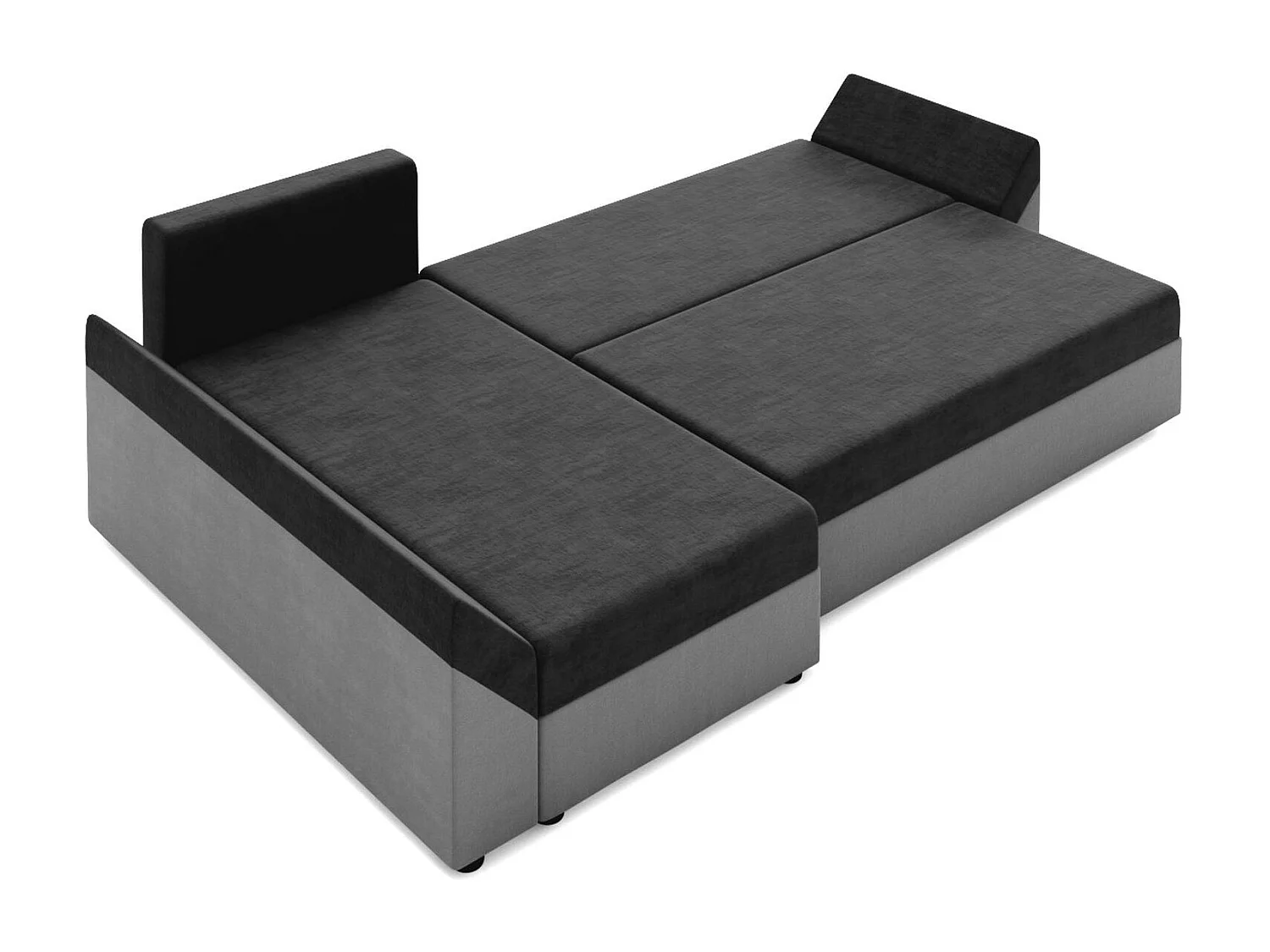 BEDANTE Canapé d’angle DANTE L gauche Rainbow 15 + 27 Noir/Gris Forme L, Canapé avec espace de rangement, Coffre de lit, Canapé de salon, Canapé, Canapé, Canapé-lit