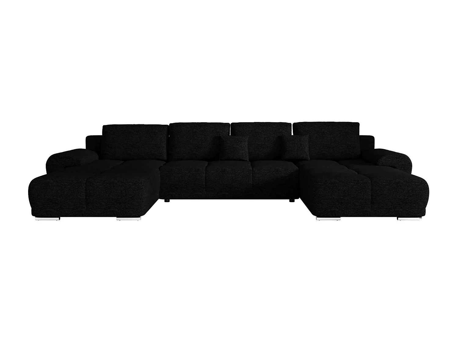 BEDANTE canapé d'angle BEGA U Links ARAGON 99 noir avec fonction de couchage canapé en forme de U avec coffre de rangement