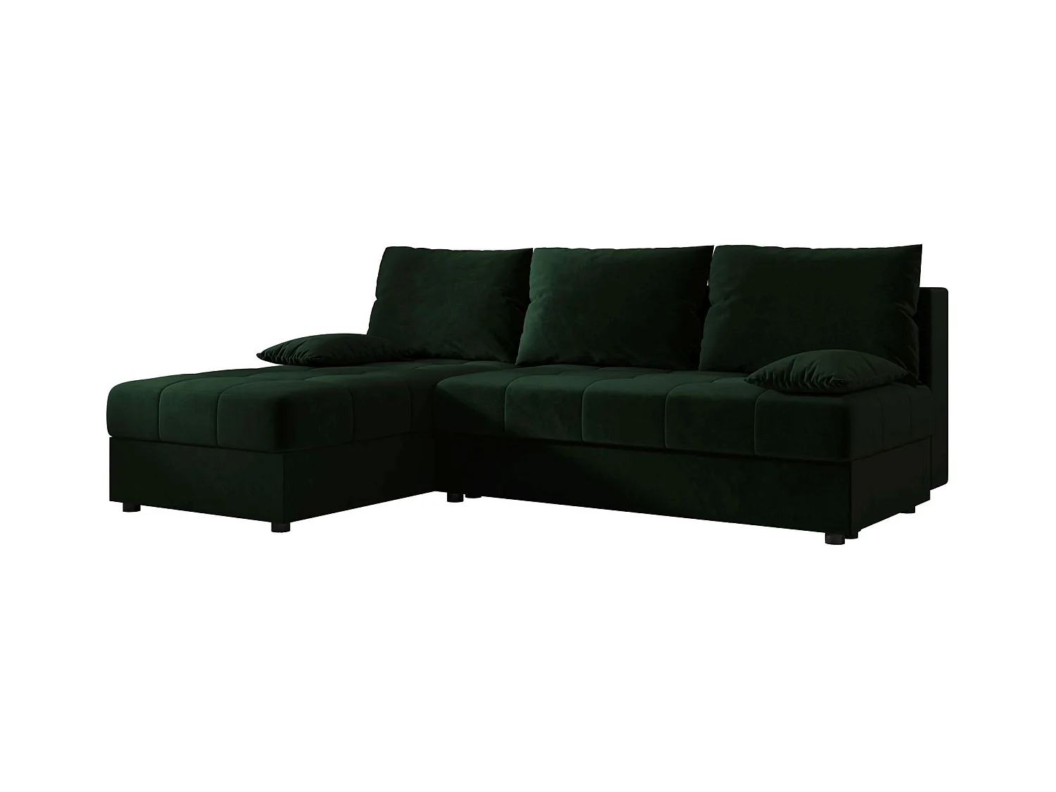 BEDANTE canapé d’angle MOS L Itaka 10 gauche vert foncé avec fonction de couchage canapé en forme de L avec coffre de rangement
