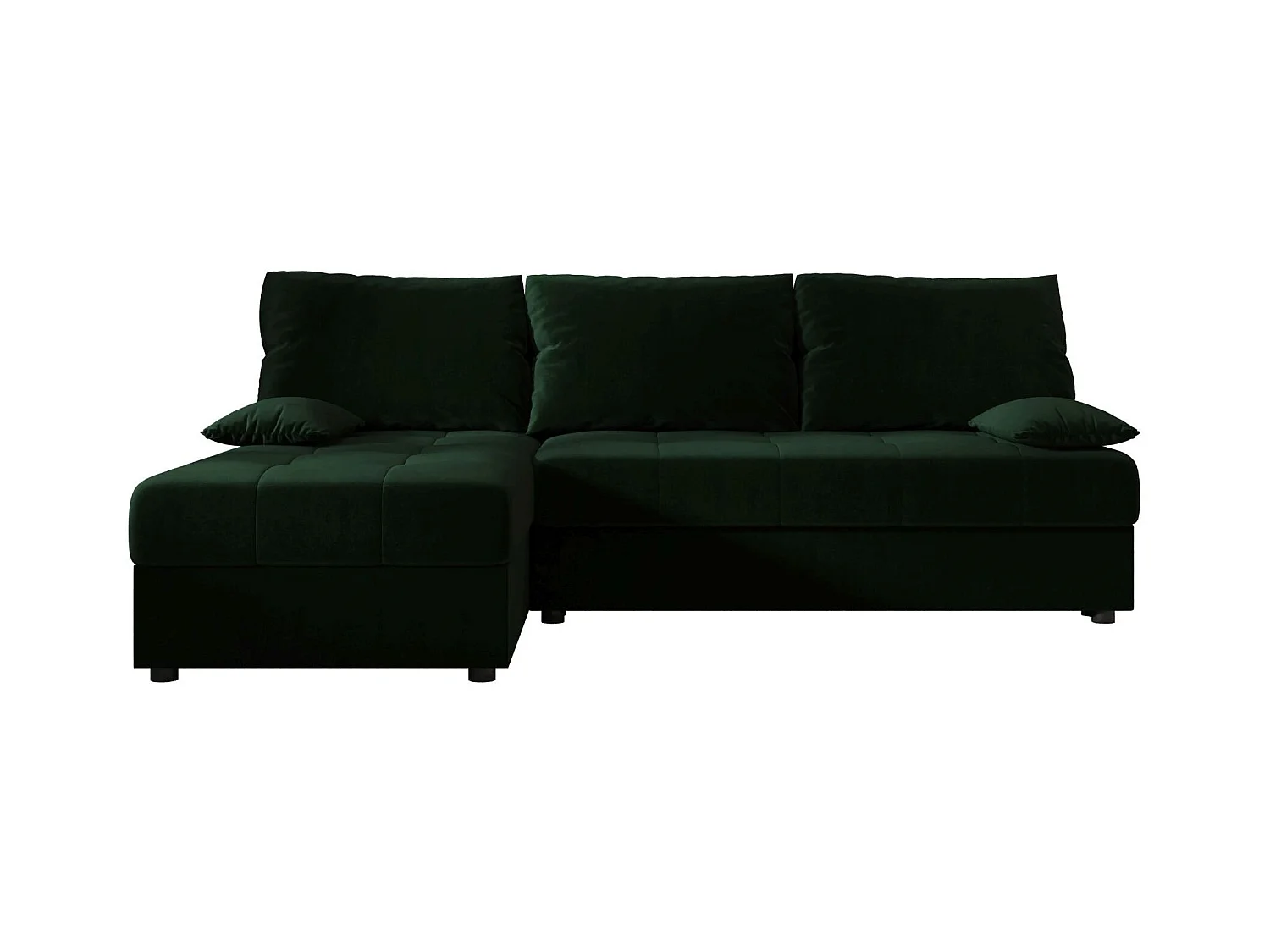 BEDANTE canapé d’angle MOS L Itaka 10 gauche vert foncé avec fonction de couchage canapé en forme de L avec coffre de rangement