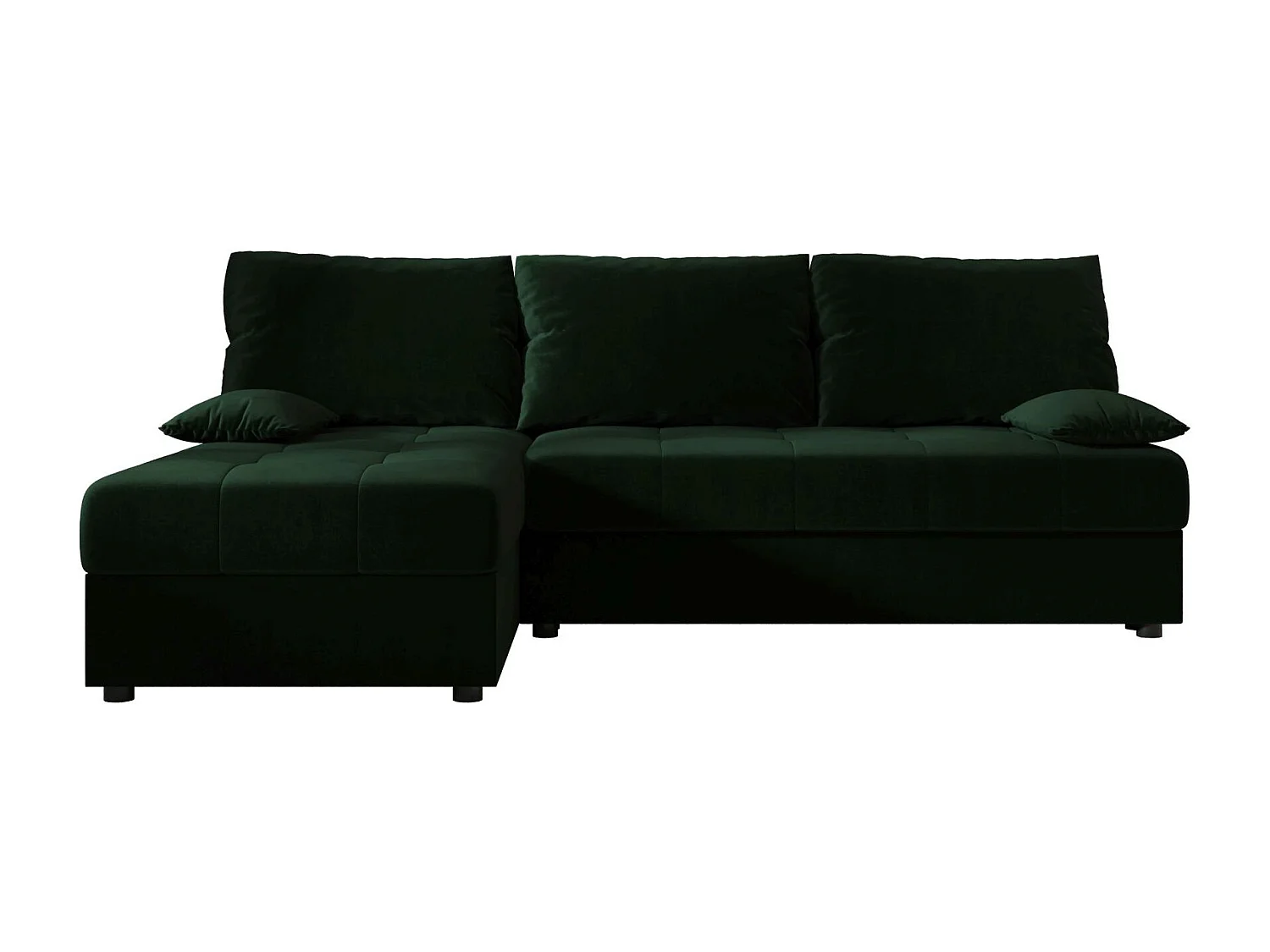 BEDANTE canapé d’angle MOS L Itaka 10 gauche vert foncé avec fonction de couchage canapé en forme de L avec coffre de rangement