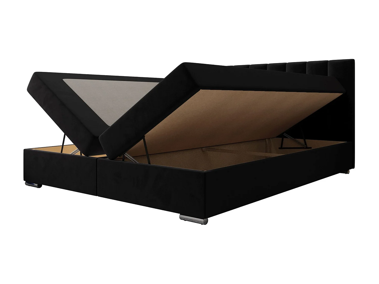 BEDANTE Boxspringbett ZAKO 2 160x200 Itaka 15 Schwarz Bett Bettkasten Ehebett Hotelbett Topper Matratze Schlafzimmer Stauraum