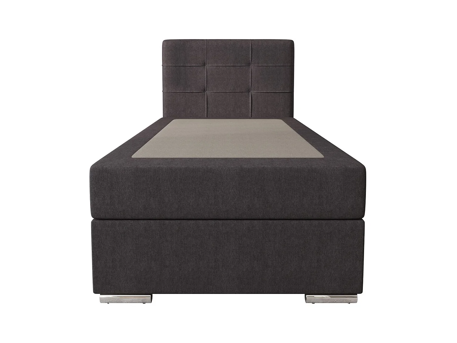 BEDANTE Lit boxspring ZAKO 1 90x200 Cosmic 97 Gris Ouverture à gauche Lit Litkasten