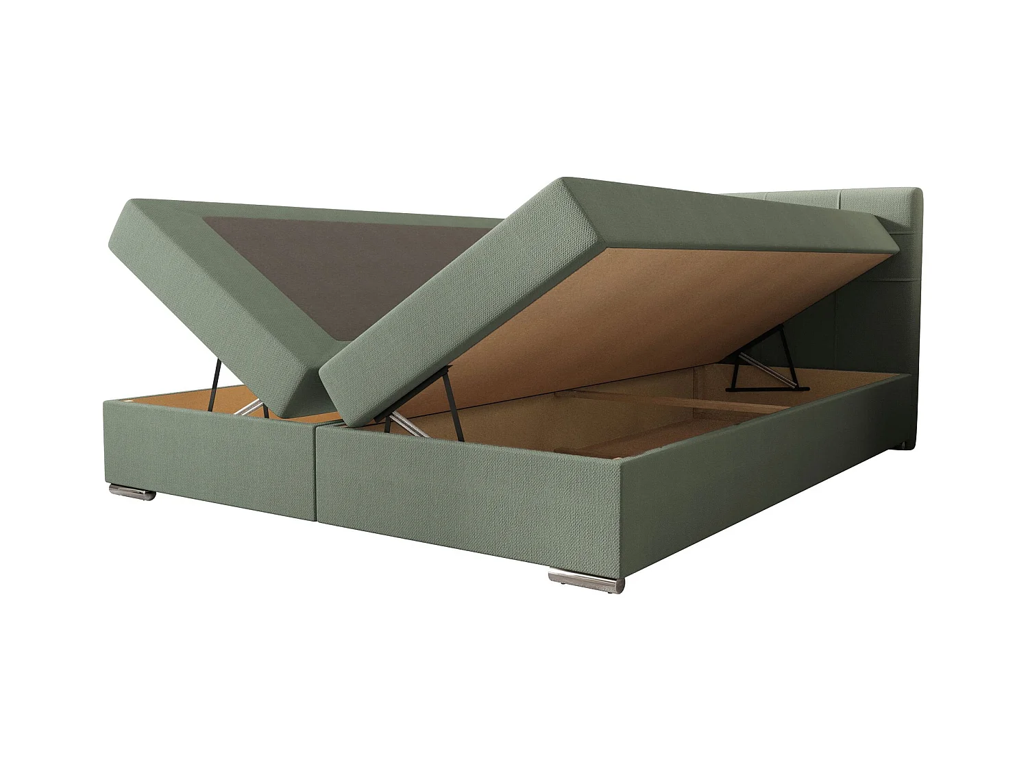 BEDANTE lit à sommier tapissier ZAKO 1 180x200 Cosmic 16 Vert clair Lit Litkasten