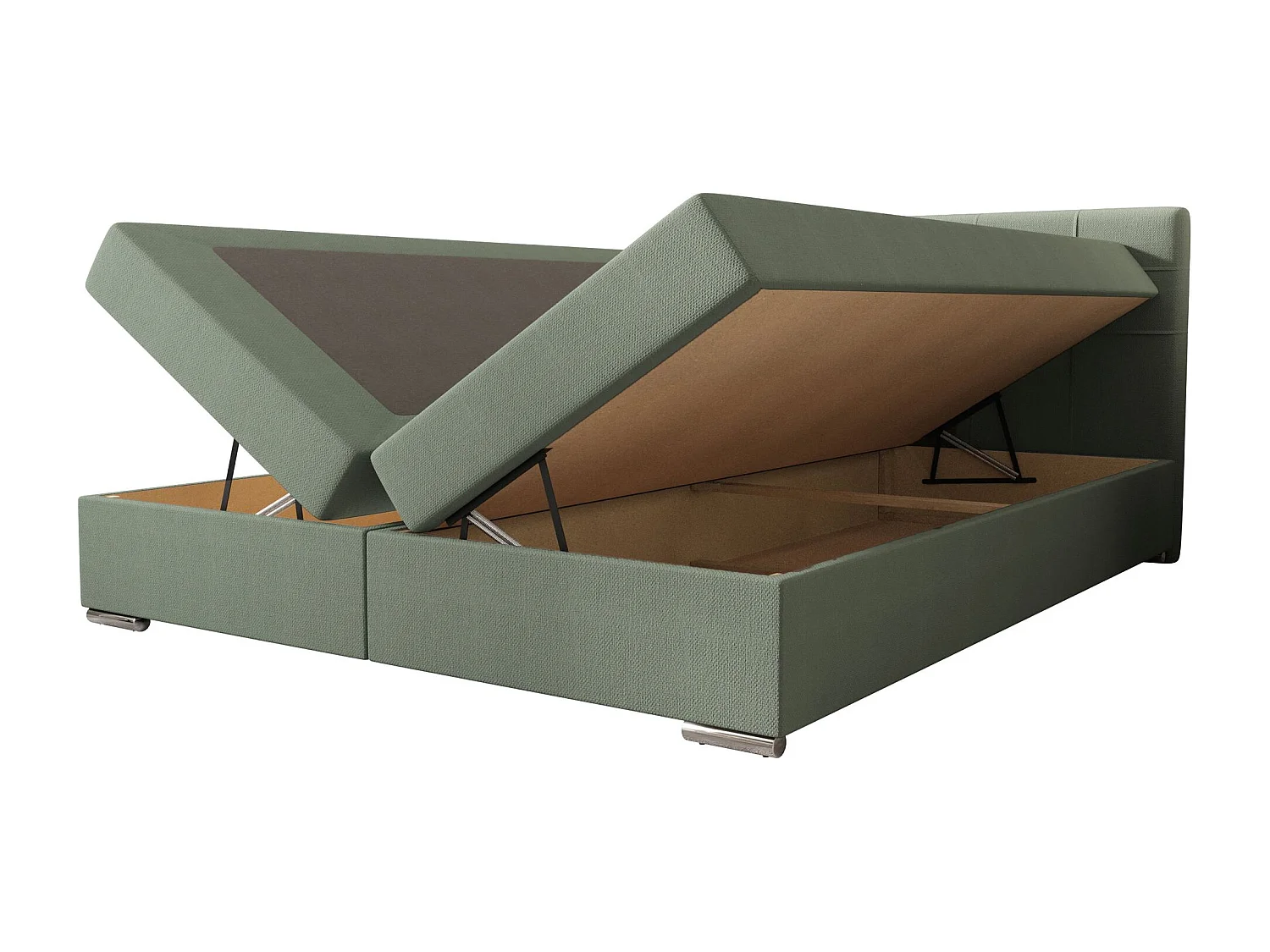 BEDANTE Boxspringbett ZAKO 1 180x200 Cosmic 16 Hellgrün Bett Bettkasten Ehebett Hotelbett Topper Matratze Schlafzimmer Stauraum